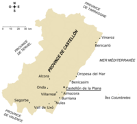 Villes de la province de Castellón