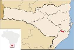 Localização de Rio Fortuna em Santa Catarina