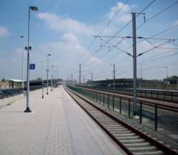 Zicht op het stationscomplex