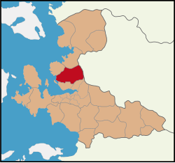 Lokasi Karşıyaka dalam metropolitan Izmir.