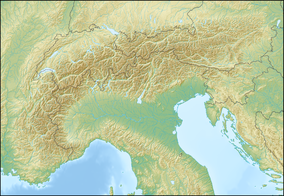 Map showing the location of Sexten Dolomites