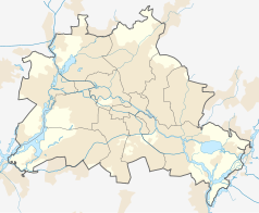 Mapa konturowa Berlina, blisko centrum na lewo znajduje się punkt z opisem „Berlin-Charlottenburg”