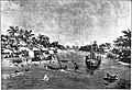 Encouraçado Rio de Janeiro levado a pique por um torpedo paraguaio em frente a Curuzú (03/09/1866).