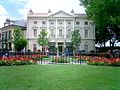 Replica of gardens in a traditional English town