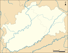 Mapa konturowa Górnej Saony, u góry znajduje się punkt z opisem „La Basse-Vaivre”