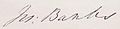 Joseph Banks aláírása