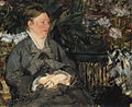 Retrato de Manet de su esposa, Suzanne, sentada en el mismo lugar y también de 1879.