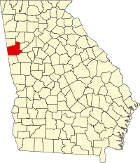 キャロル郡の位置を示したジョージア州の地図