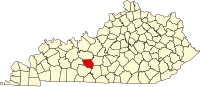 Map of Kentucky highlighting Edmonson County