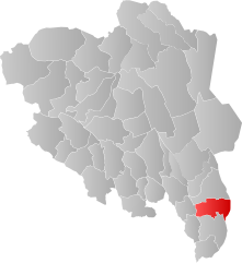 Lage der Kommune in der Provinz Innlandet