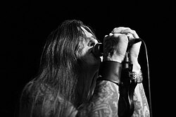 Saint Vitus' lead singer Scott "Wino" Weinrich performing in Kansas, 2011