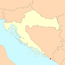 ツァヴタットのクロアチアでの位置の位置図