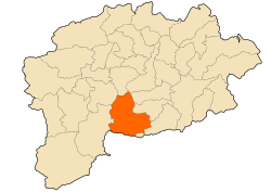 Localização da cidade dentro da província de Guelma