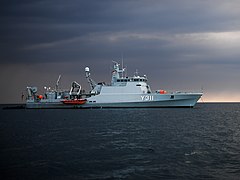 Royal Danish Navy patrol vessel Søløven at anchor during BALTOPS '19, on 16 June 2019