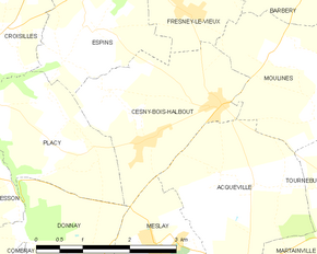 Poziția localității Cesny-Bois-Halbout