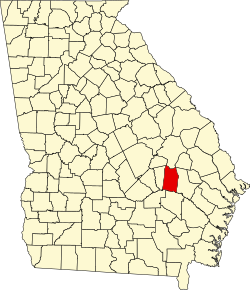 map of Georgia highlighting Toombs County