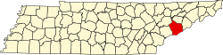 Elhelyezkedése Tennessee államban