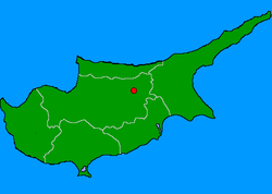 Location of Nicosia in Cyprus