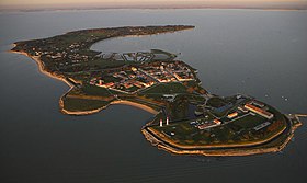 Vue de l’île d’Aix : au premier plan, la pointe sud.