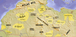 نقشه عوارض توپوگرافی صحرای بزرگ آفریقا