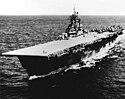 USS Bunker Hill (CV-17) at sea in 1945 (NH 42373)