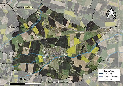 Carte orthophotographique de la commune en 2016.