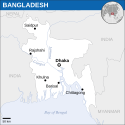 Vị trí Bangladesh (đỏ) trong khu vực