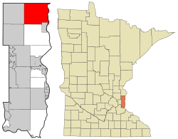 Location of the city of Scandia within Washington County, Minnesota