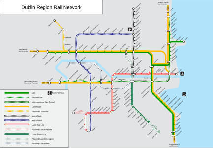 Map of the Dublin Rail Network, by Stabilo boss