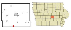 Location of Monroe, Iowa