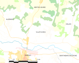 Mapa obce Villetoureix