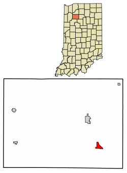 Location of Star City in Pulaski County, Indiana.