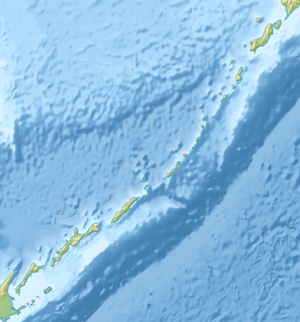 阿登佐岳の位置（千島列島内）