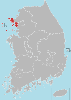 仁川廣域市位置圖