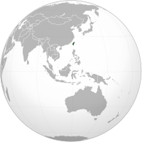 臺灣在西太平洋區域的位置