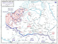 Kartskisse av situasjonen i det nordlige Frankrike 4. juni og offensiven siden 21. mai.