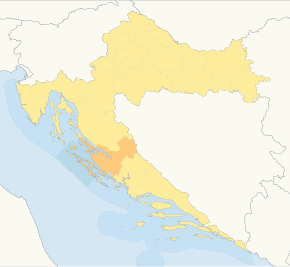 Harta cantonului Zadar în cadrul Croației