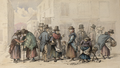 Pwllheli Market in Wales, watercolour by Frances Elizabeth Wynne, c. 1866