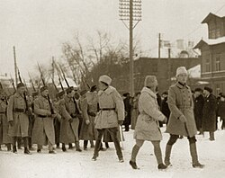 Finn önkéntesek érkezése Tallinnba, 1918 decemberében.
