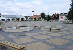 Praça Sieklucki no centro de Krasnobród