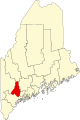 Map of Maine highlighting Androscoggin County