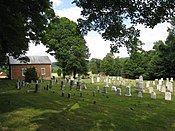 Old graveyard, with the church right next to it