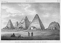 Pyramids at Jebel Barkal in 1821