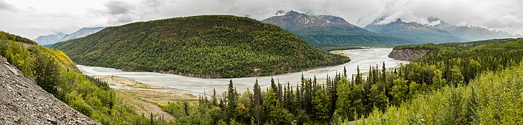 Панорама реки Матануска в окрестностях Палмера, Аляска