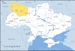 Volyniens utbredning i Ukraina före 2014 med omnejd.