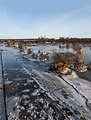 Arnhem-Meinerswijk, el lago del sur con agua alta y hielo