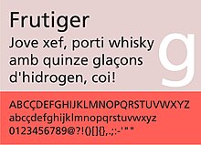 Exemple Frutiger en català