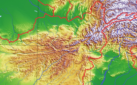 Pohorie na mape Afganistanu