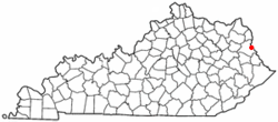 Location of Louisa, Kentucky