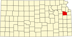 Douglas County na mapě Kansasu